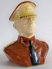 Ceramic bust of a military officer.