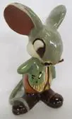 Green ceramic mouse figurine with a tail.