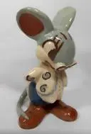 Ceramic figurine of a mouse in a shirt.