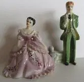 Vintage porcelain figurines of a couple.