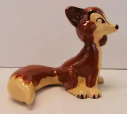 Ceramic figurine of a brown fox.