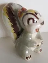 Ceramic figurine of a cartoon squirrel.