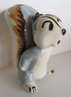 Ceramic figurine of a cartoon squirrel.