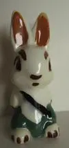 Ceramic figurine of a white rabbit.